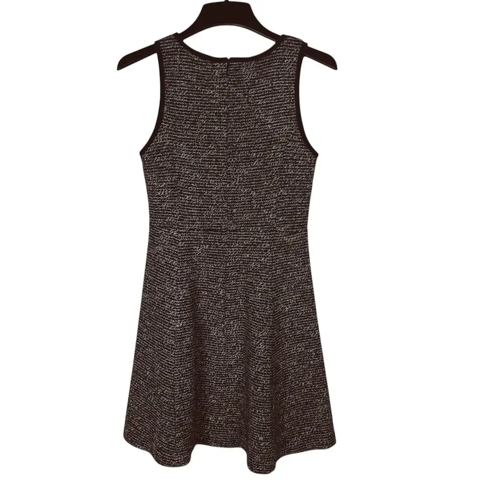 J.Crew Women's Sz 6 Black/White Boucle Wool Blend Tweed Sleeveless Mini Dress